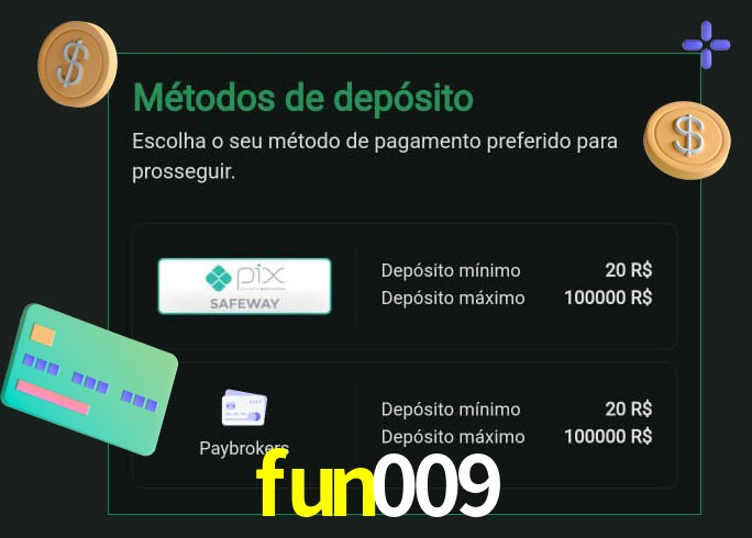 O cassino fun009 oferece uma grande variedade de métodos de pagamento